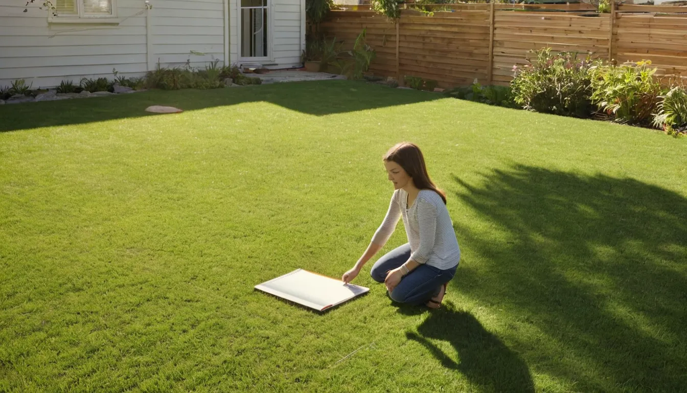 A homeowner measuring a patio area before requesting an estimate in the Frisco area